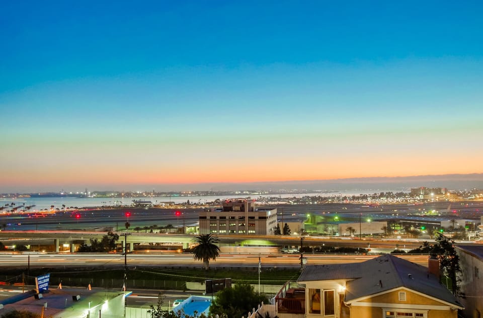 Take in breathtaking cityscape views from the balcony, day or night.