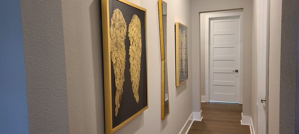 Corridor from Masterbed with Master closet on the right, mater bath straight