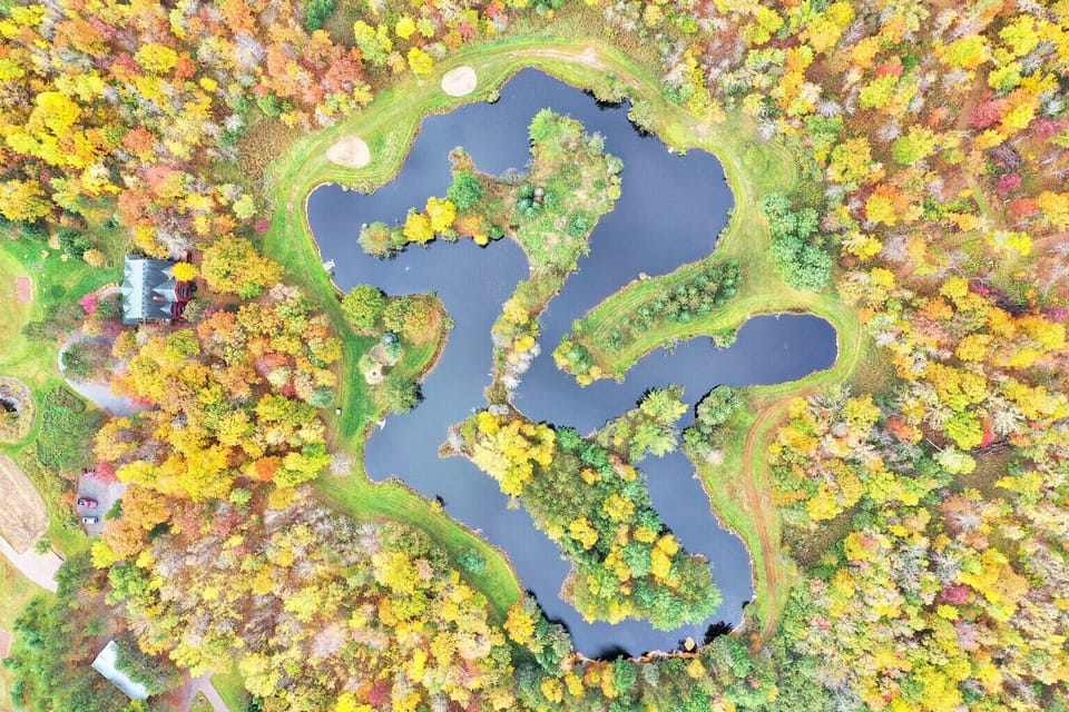 Our private pond, Grace Lake Too, is more than a quarter mile around.