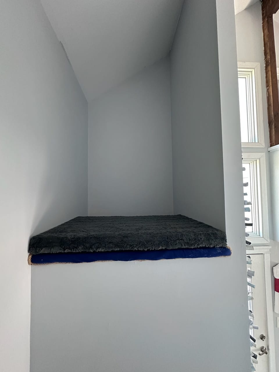 Little nook. My daughter enjoys reading up here. 