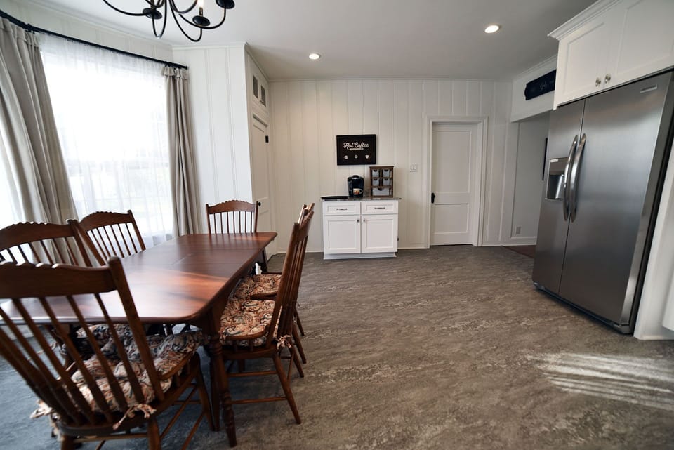 Dining table and coffee bar