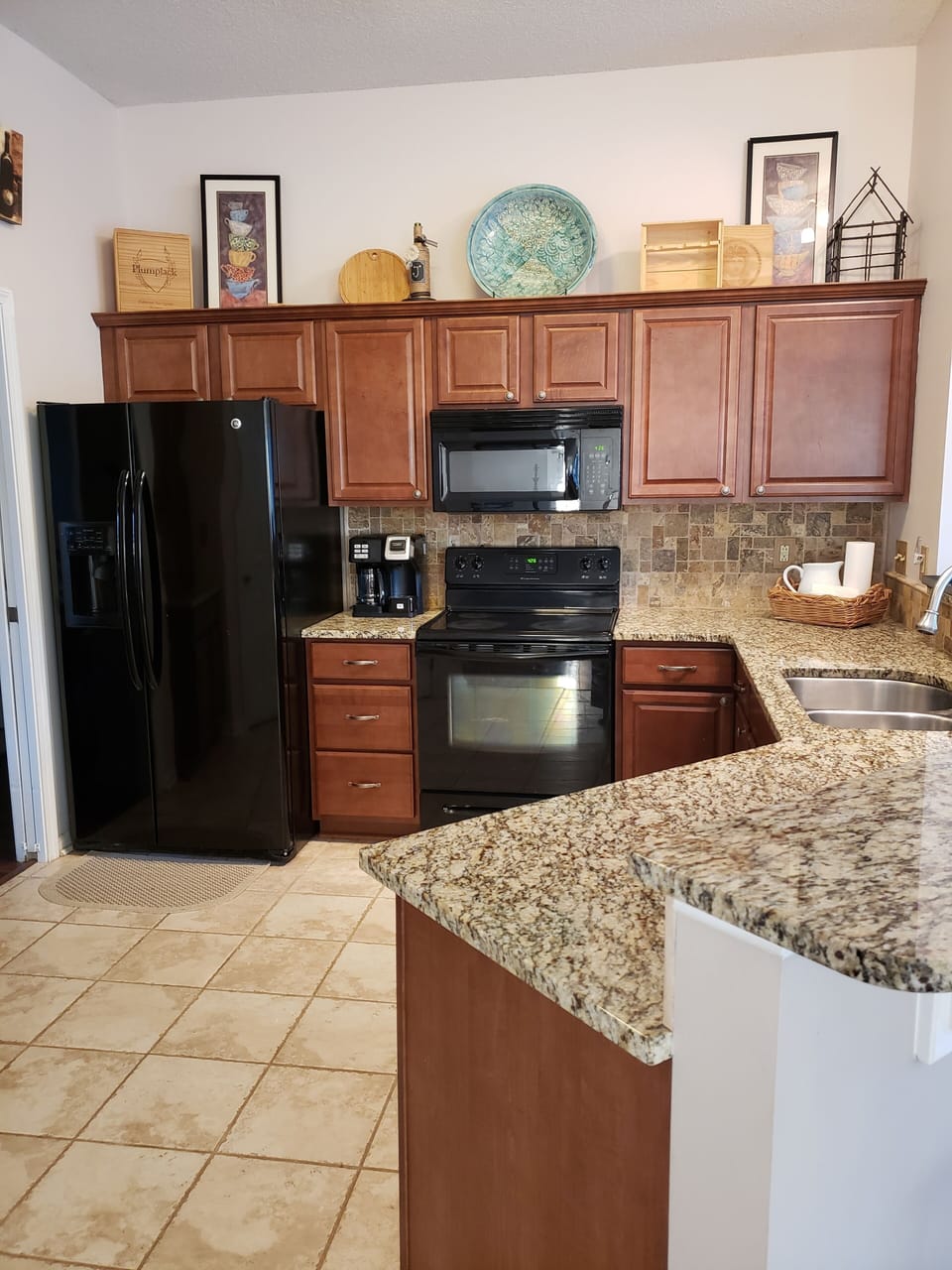 Open Kitchen-fully stocked includes Coffee Maker uses K-Cups or Ground coffee