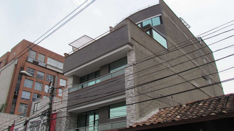 Outside the building