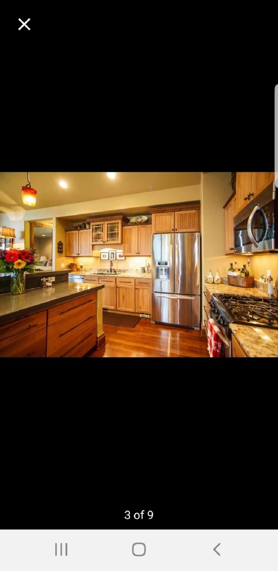 Upper Kitchen area. gas stove and oven.