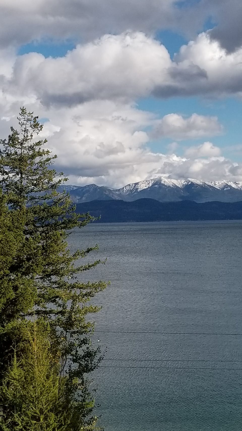 View of the Mission mountains from deck