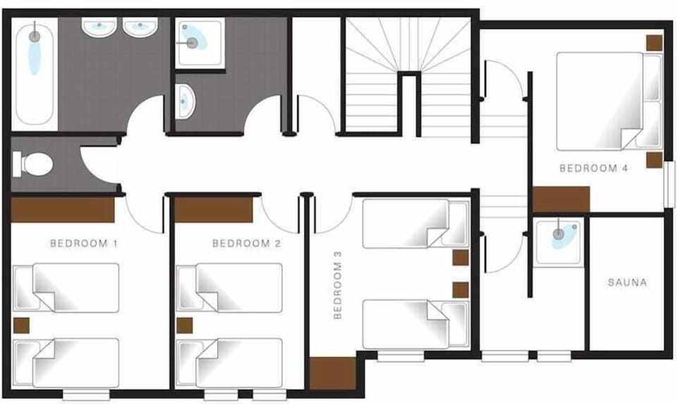 Lower floor with sauna