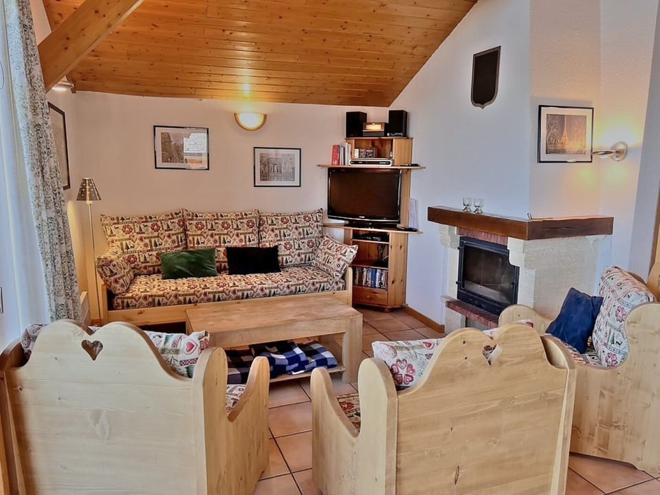 Cozy lounge area with log fire