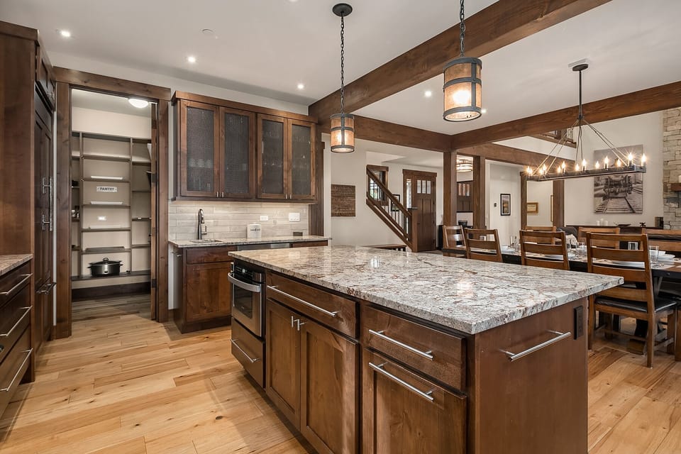 Larkspur Woods: - Plenty of cabinet space and a large pantry for all our food.