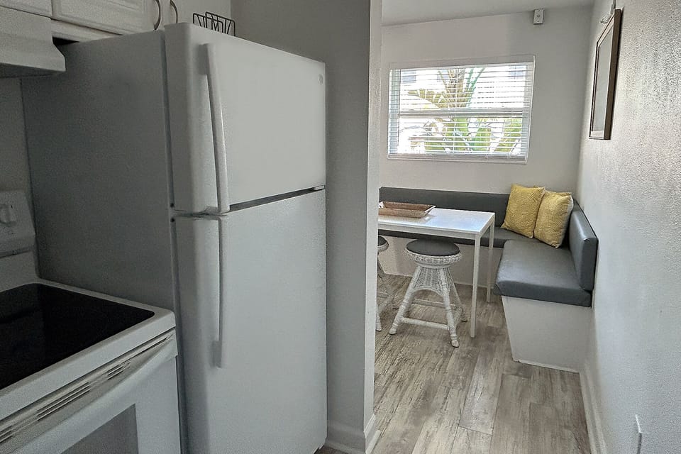 Kitchen is equipped with everything you need to cook and serve complete meals