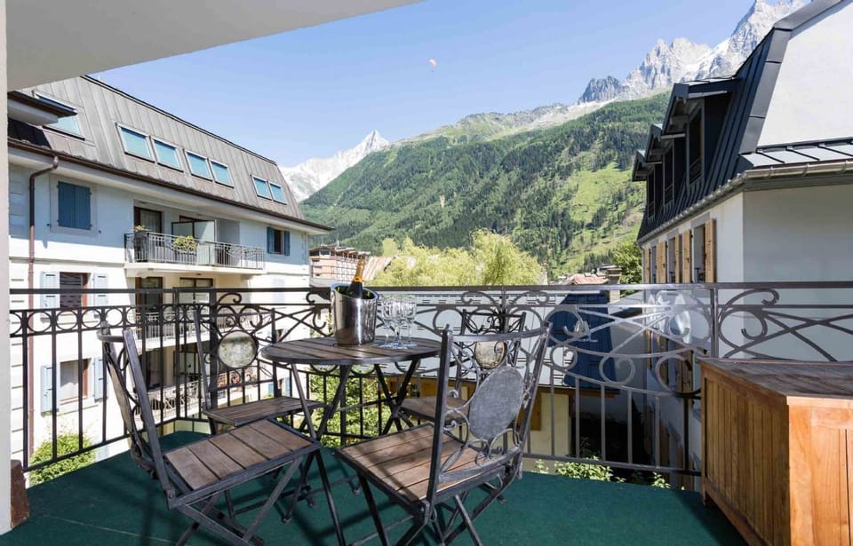 Balcony with table and chairs