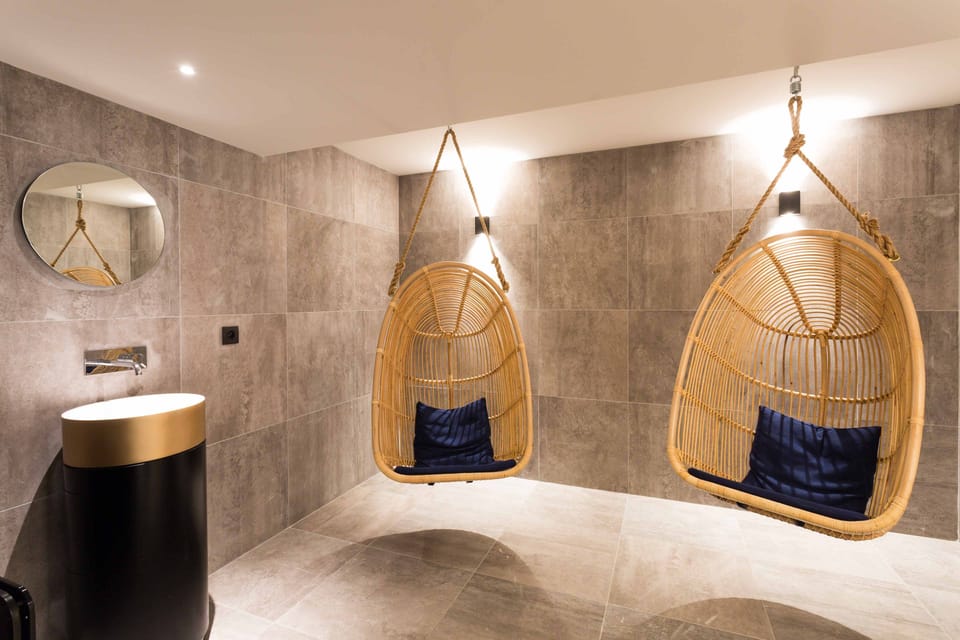 If you have to wait for the sauna, grab a seat in an 'egg'