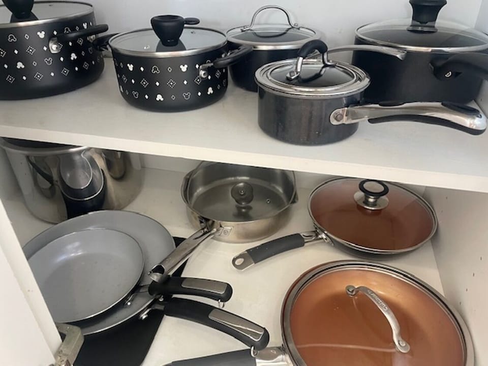 Wide array of cooking pots and pans