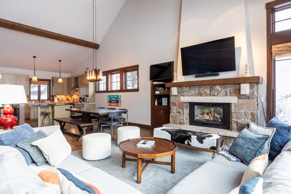 Plenty of seating in open concept living area