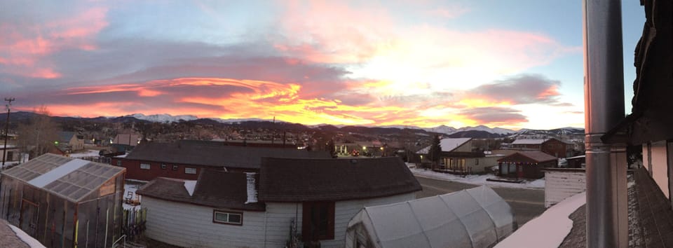 Sunrise from the Columbine room.