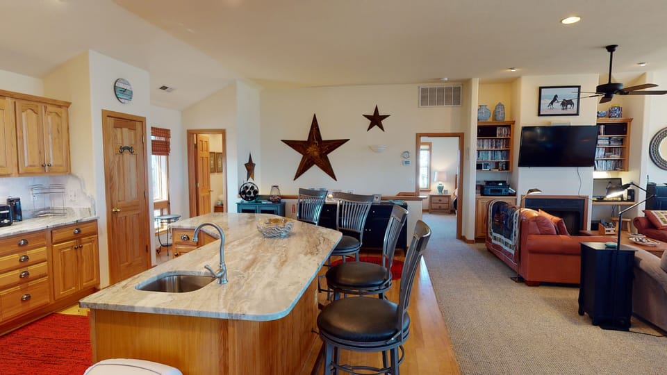 HUGE kitchen island with seating. - HUGE kitchen island with seating.