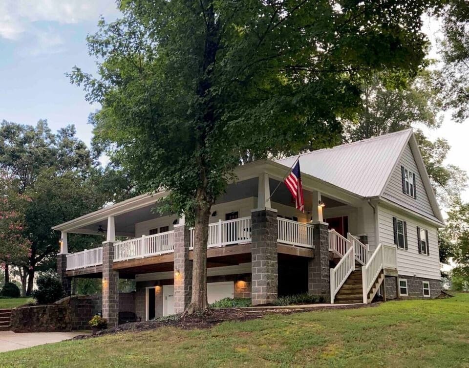 Driveway view of the house