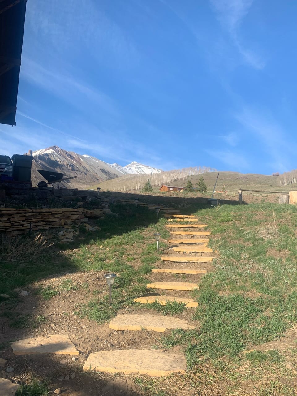 Stairway down to your private studio.... where peace and serenity await!