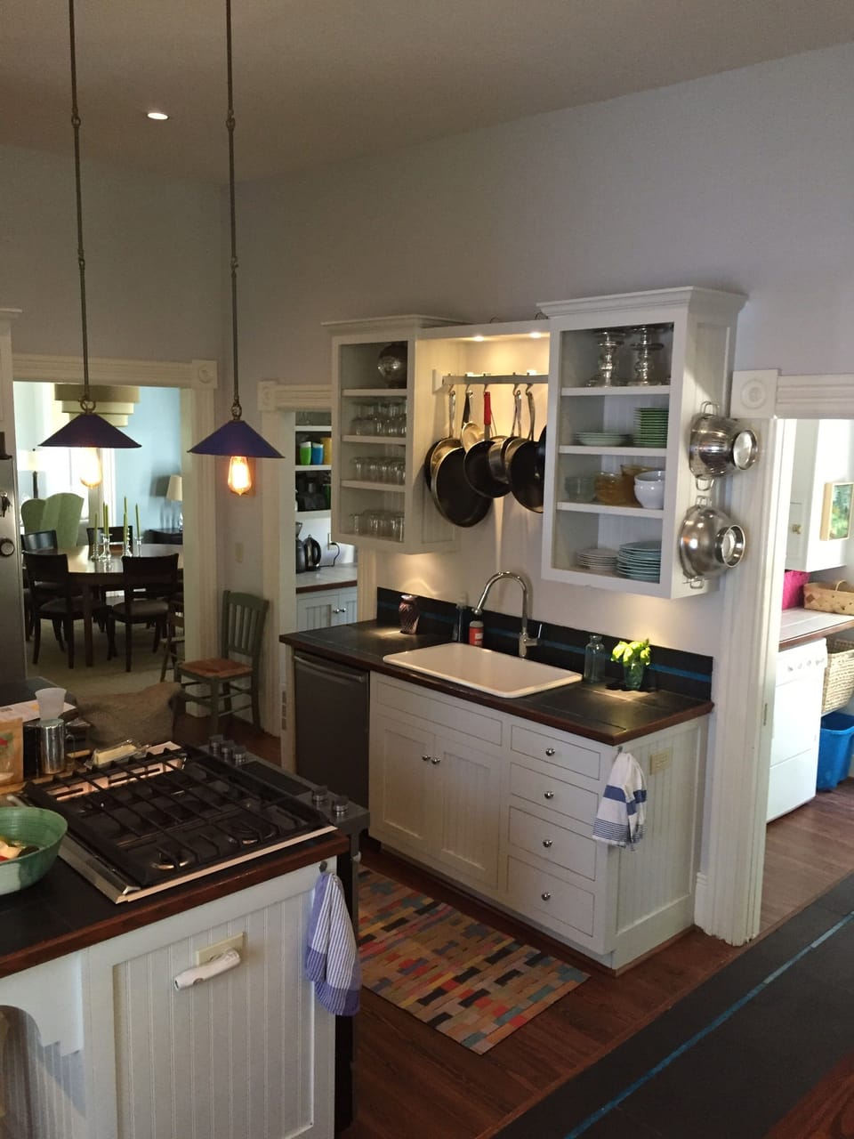 Large, open kitchen with adjacent pantry and laundry rooms
