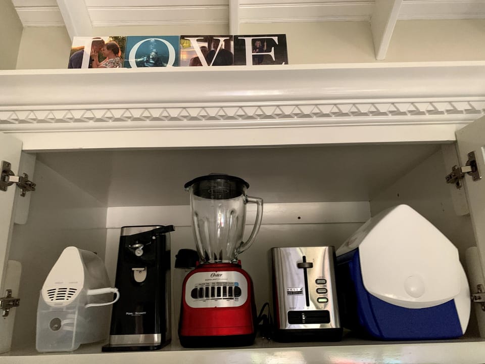 Small appliances and cooler

