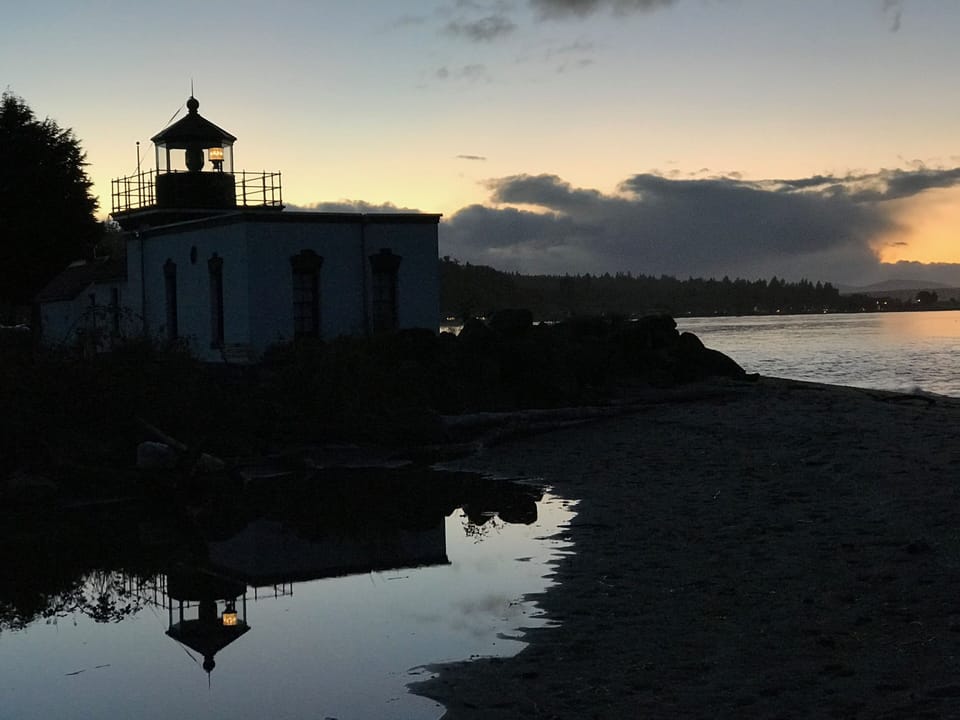 Point No Point Lighthouse at dusk