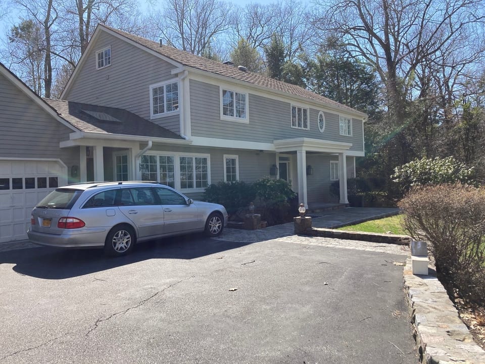 Front of house. Facing woods. 