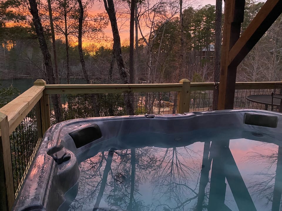Watch beautiful sunsets from the hot tub 