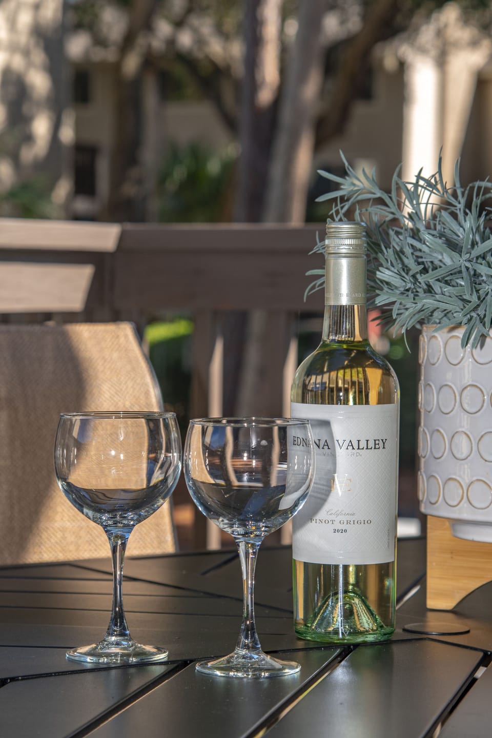 Have a relaxed glass of wine on the back deck!