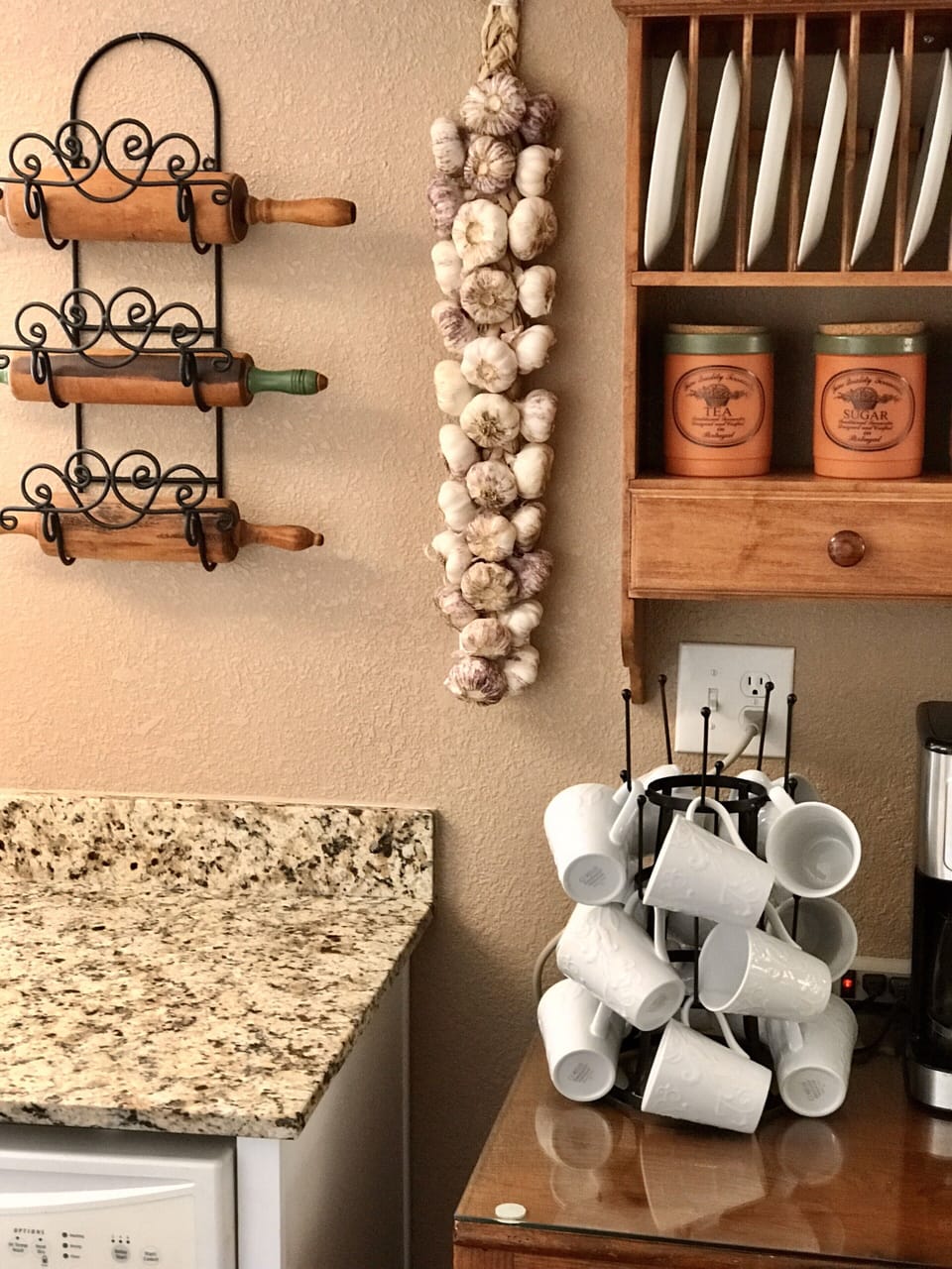 Locally grown garlic provided.