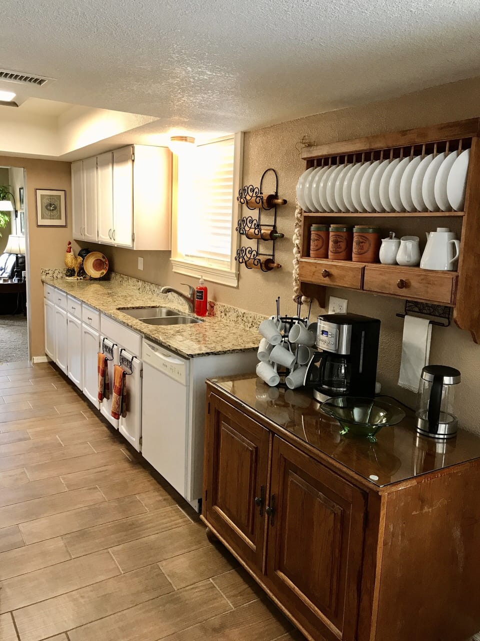 Coffee Bar looking into the Galley Kitchen from the Dining Room. 
