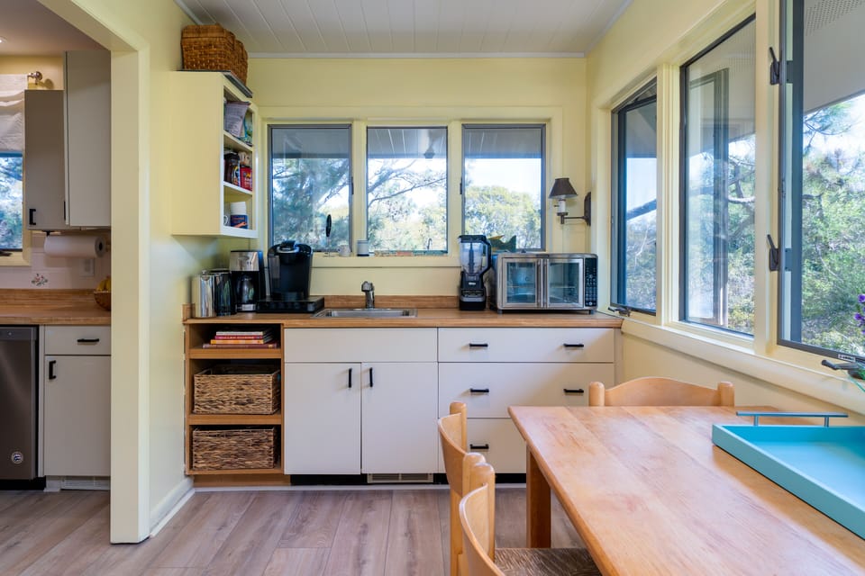 The pantry has a second sink and coffee station