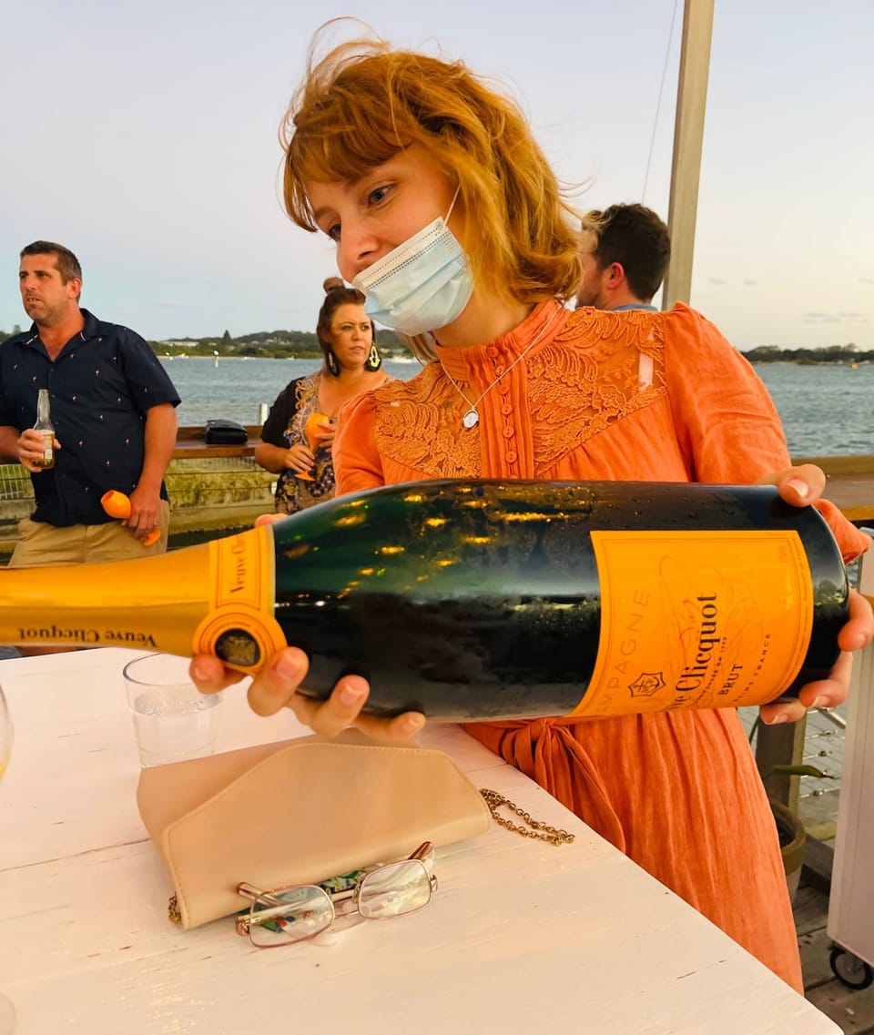 33 Degrees Tuncurry - New Year cheers with a Jeroboam of Veuve Champagne