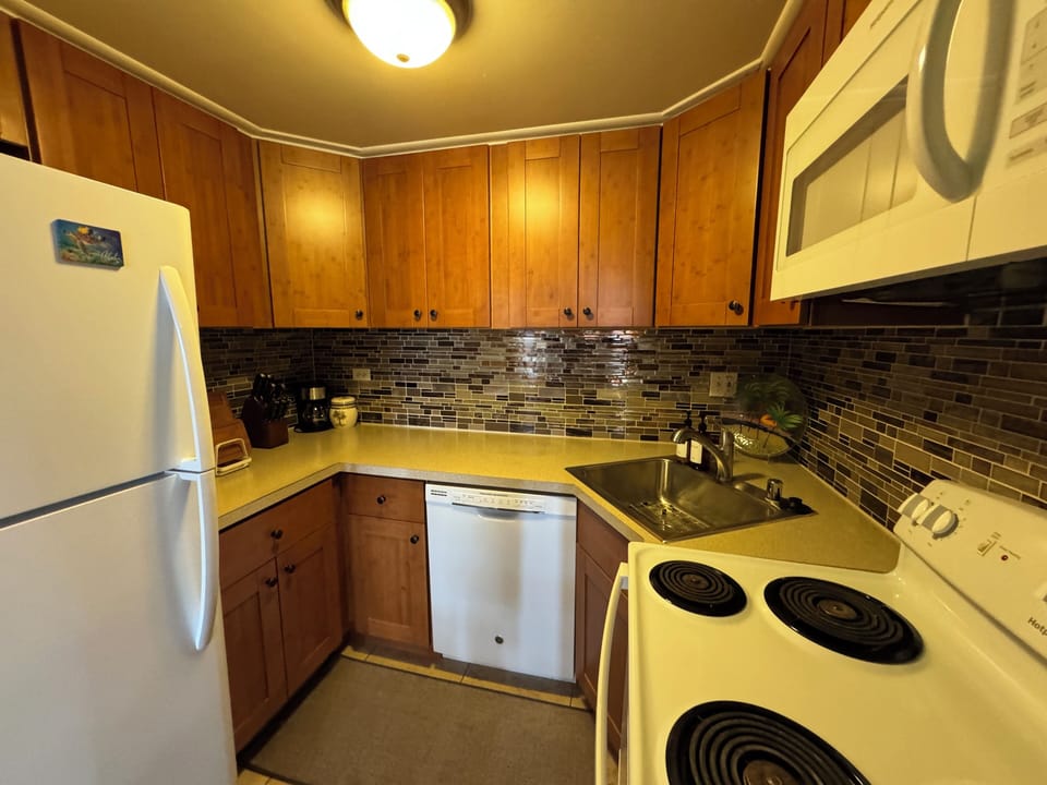 The kitchen was remodeled in 2024. It is fully stocked for cooking. 