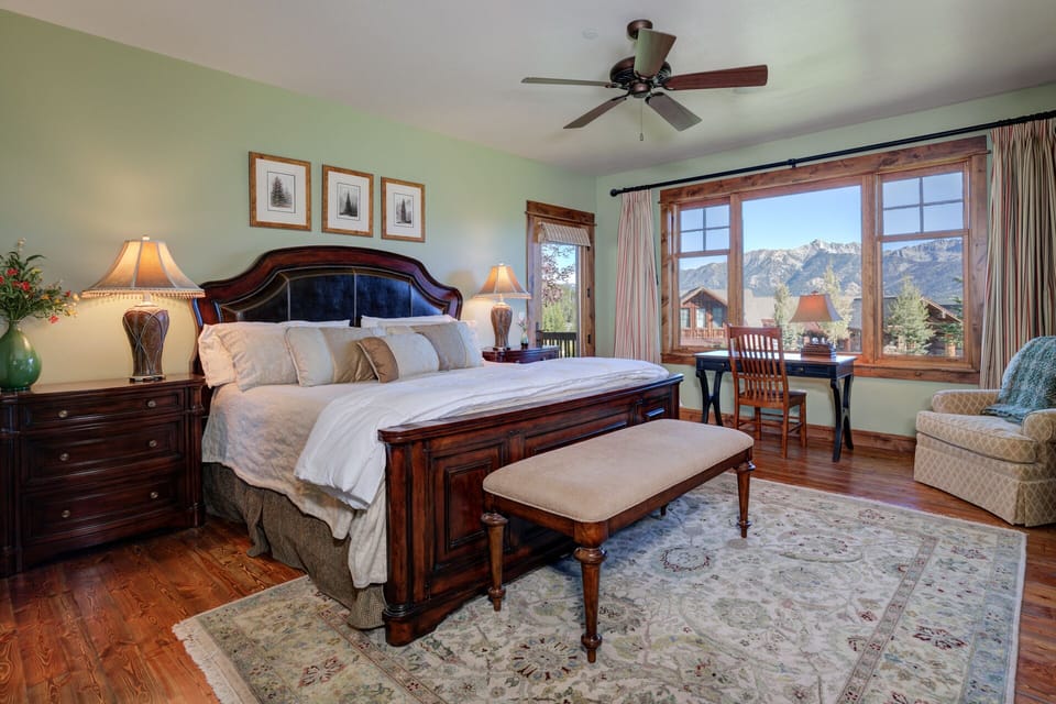 Master bedroom with king bed.