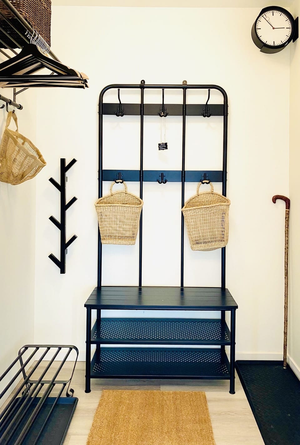 Entrance hall closet, ample room for hiking boots and ski equipment.