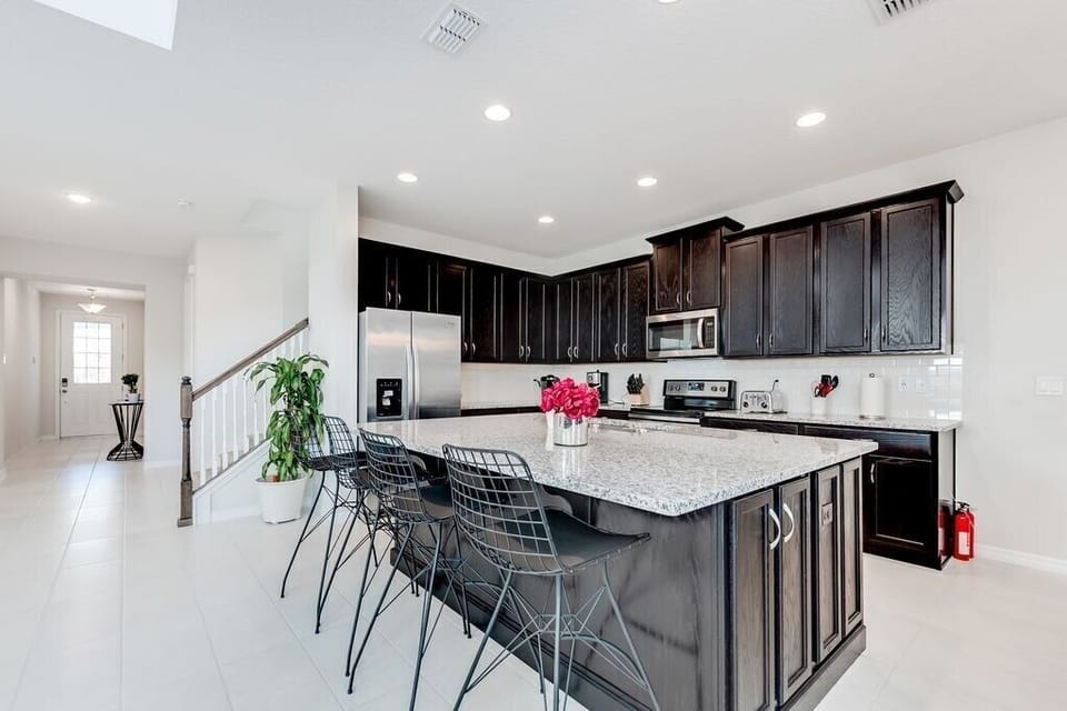 Stunning kitchen with barstool seating at island
