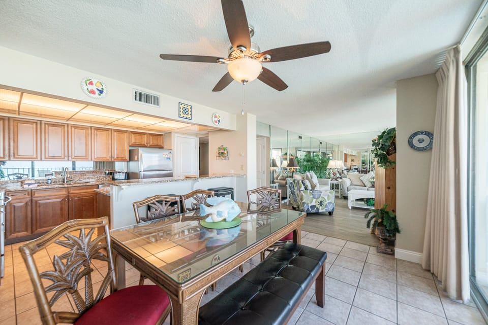 Eat in the dining area or out on the balcony.  Everything tastes better at the BEACH!