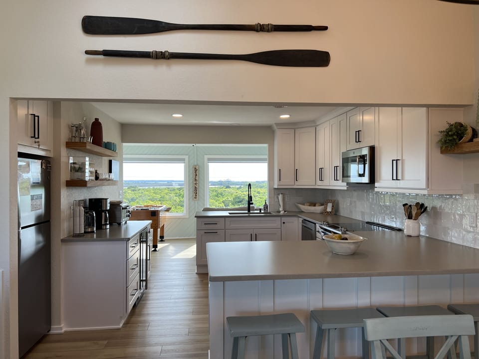 View of the Sound through the kitchen. Enjoy the open concept.