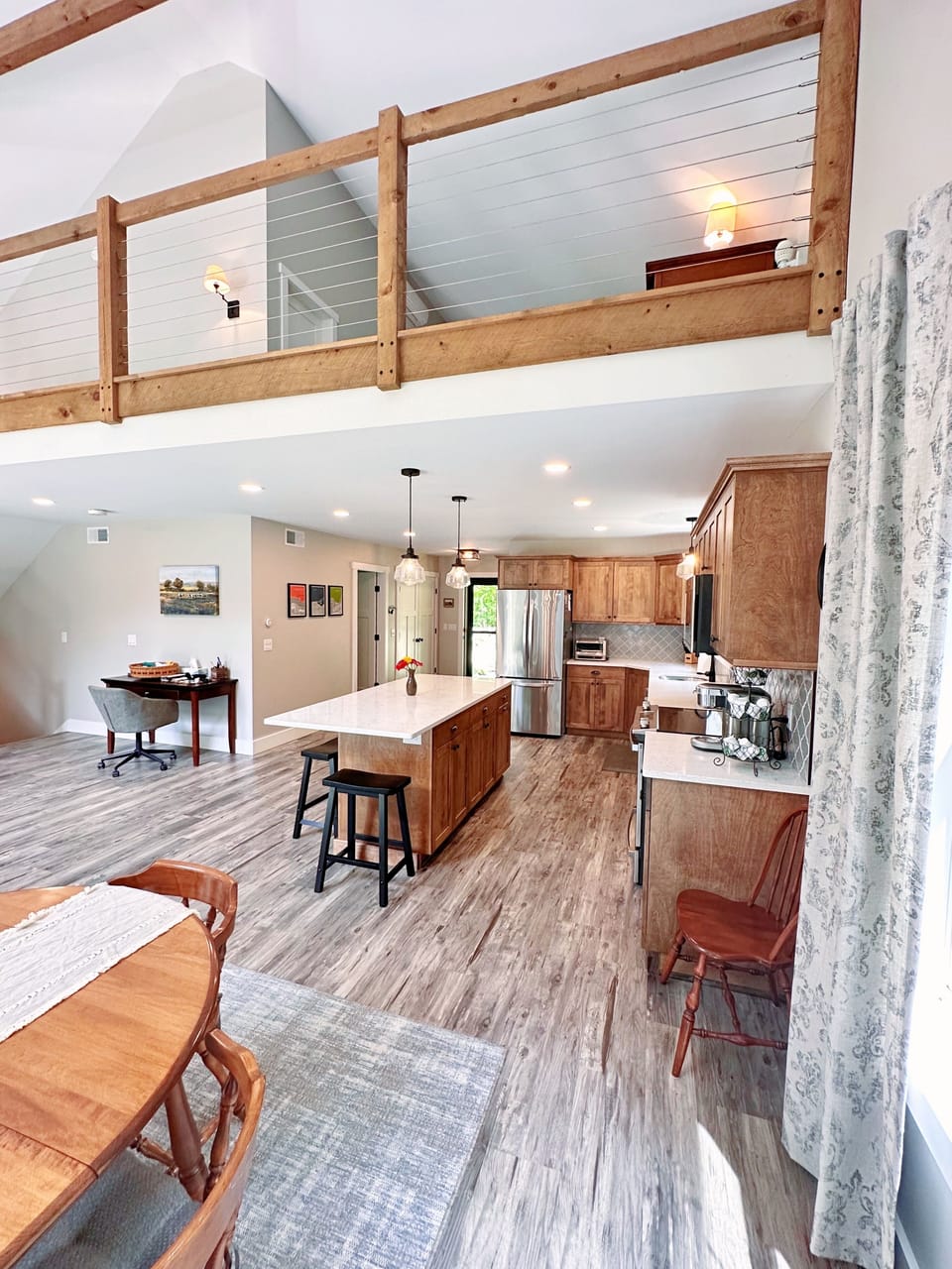 Custom kitchen cabinets and all new, major  appliances. 