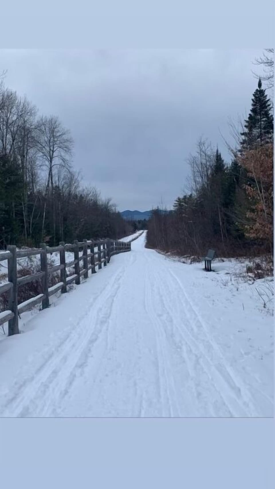 Bike trail is great for cross country skiing