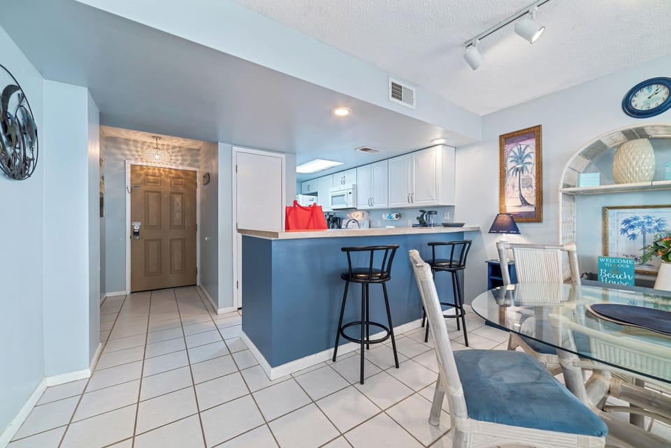 Dining area and kitchen