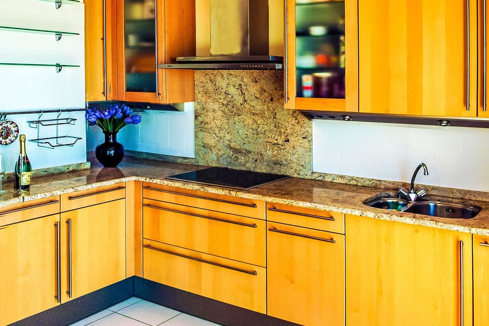 Fully equipped kitchen with dishwasher and american fridge.