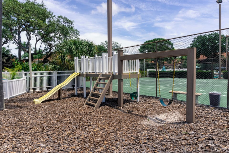 Watch little ones swing safely while you relax nearby.