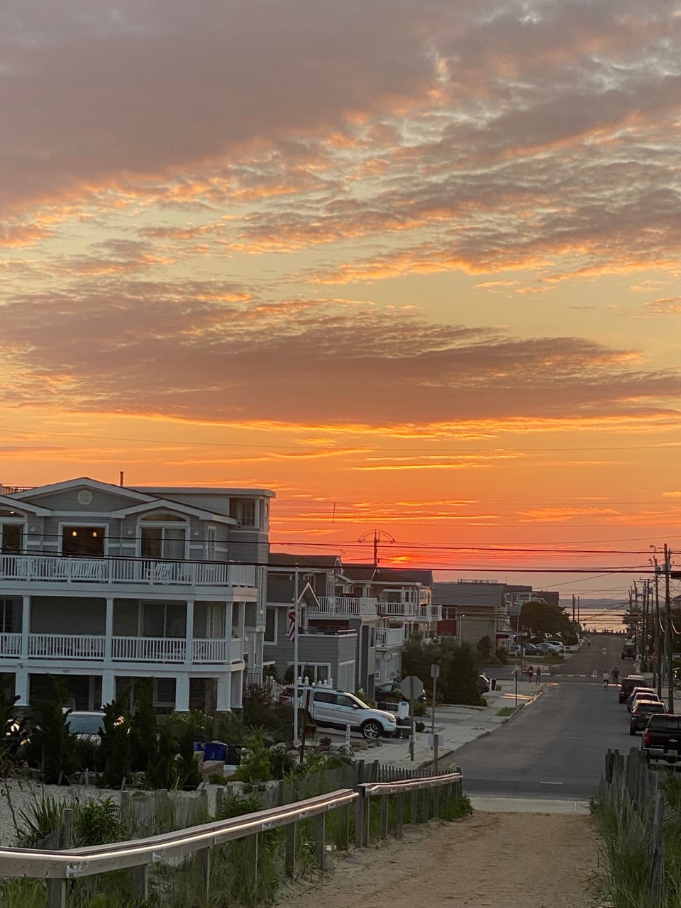 View of sunset over the bay every evening!
