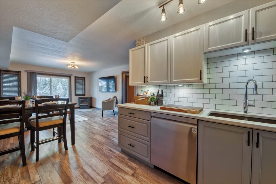 Kitchen with open concept feel into the living room