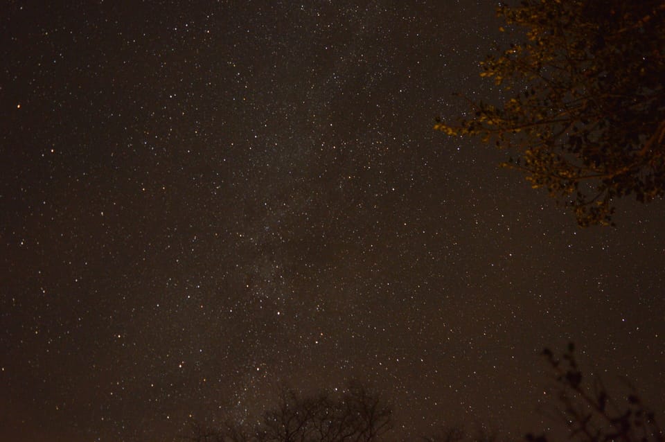 The Milky Way can be seen and this shot was taken was on a cloudy night.