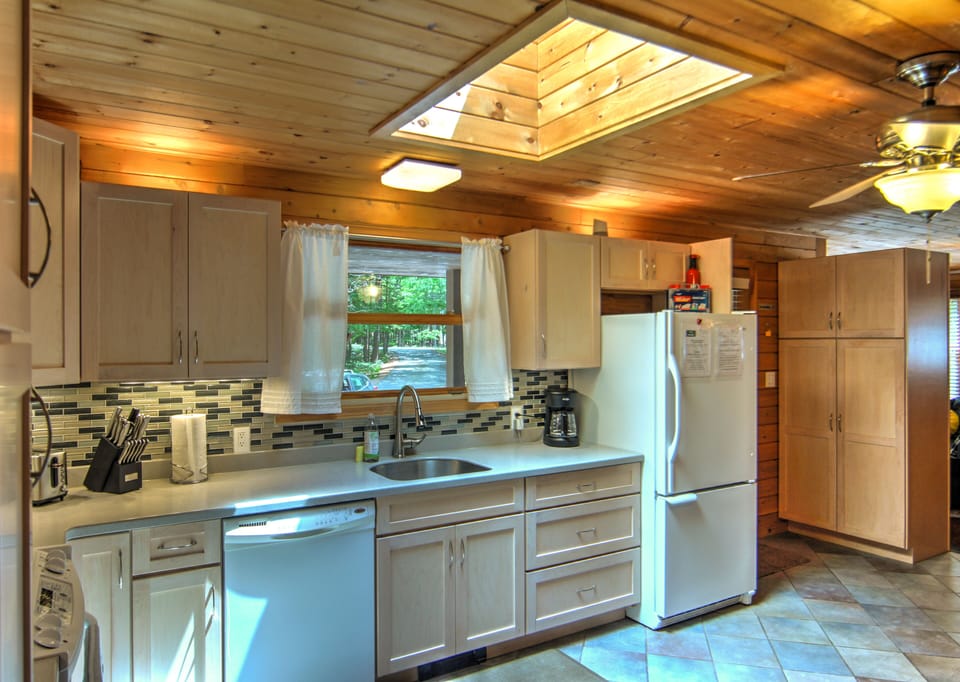 Our bright kitchen has everything you need to prepare meals during your stay...