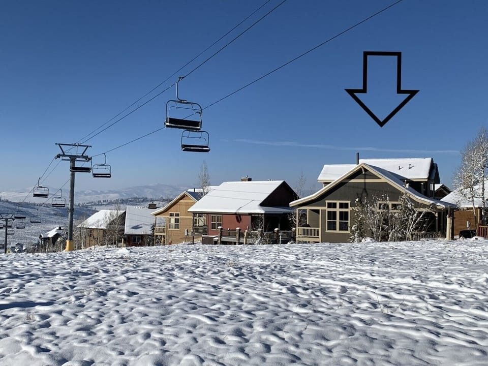 Our house is right on the lift.  It's a true Ski In / Ski Out. 