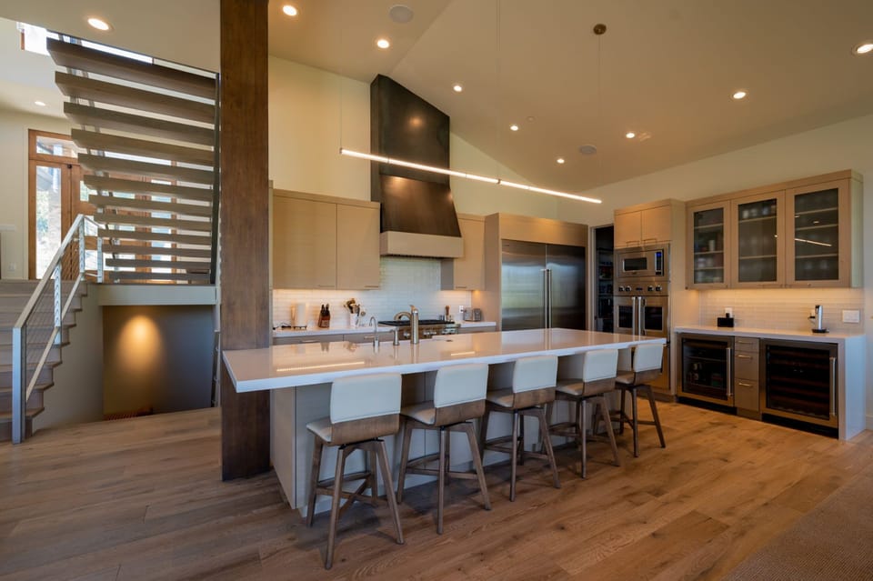 Kitchen with bar seating