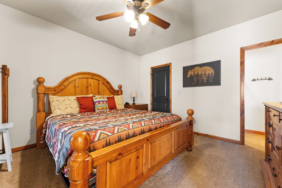 Lower level king bedroom and large closet with a bathroom attached