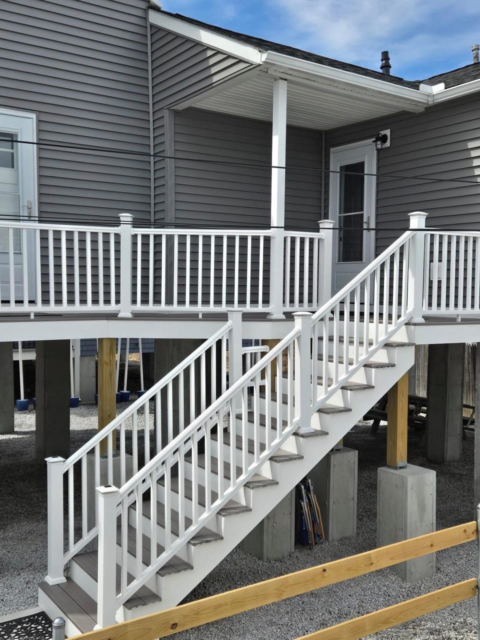 exterior stairs to units 2 and 3